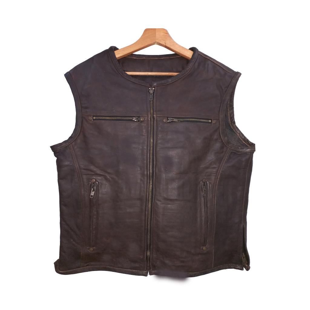 Gilet de moto en cuir neuf, Envoi, Neuf, avec ticket, Femmes, Manteau | cuir