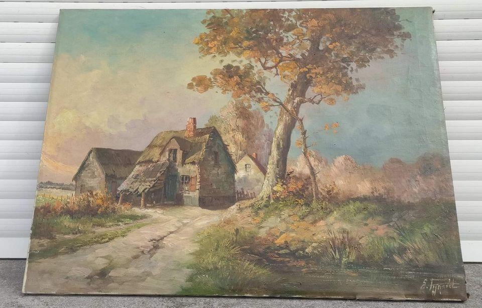 Huile sur toile signe Gustave pynaert, Ophalen of Verzenden