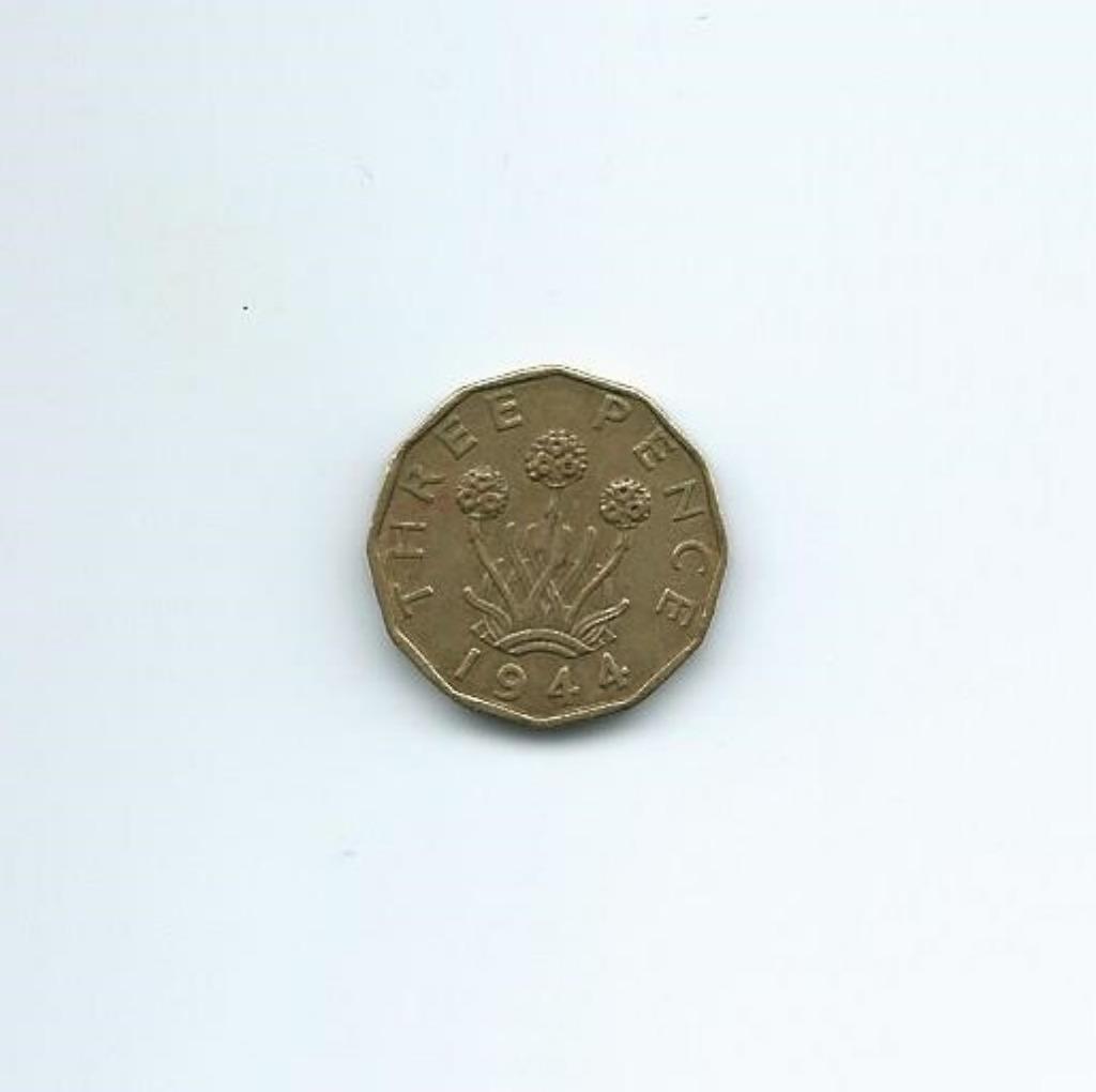 Groot-Brittannië, 3 Pence 1944., Enlèvement ou Envoi, Autres pays, Monnaie en vrac