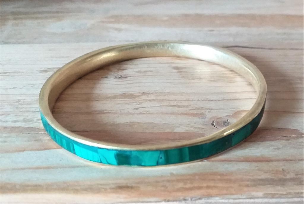 Bracelet jonc en malachite sur laiton, Enlèvement ou Envoi, Utilisé