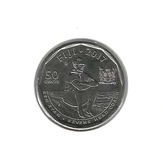 Fiji, 50 Cents 2017, National rugby sevens team., Timbres & Monnaies, Monnaies | Océanie, Enlèvement ou Envoi, Monnaie en vrac