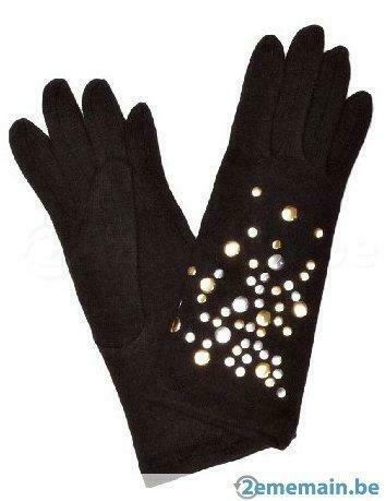 Gants en laine Pia Rossini noirs T.U neufs Black wool gloves, Verzenden, Nieuw, Handschoenen