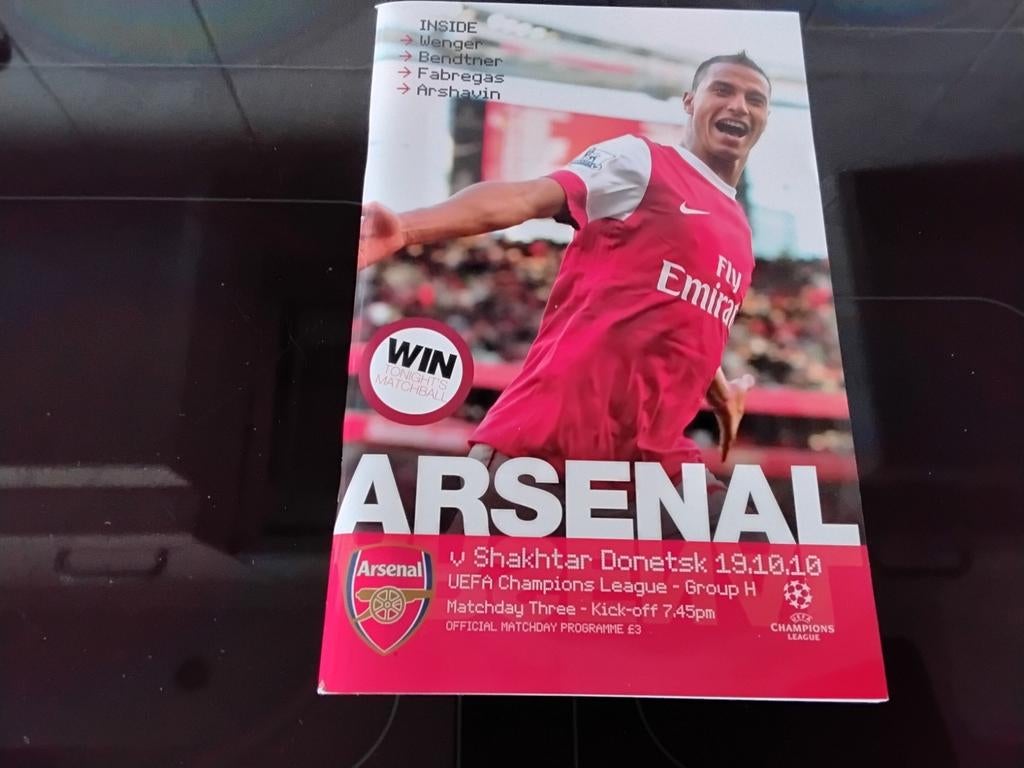 Arsenal 2010 programmaboekje, Ophalen of Verzenden, Zo goed als nieuw