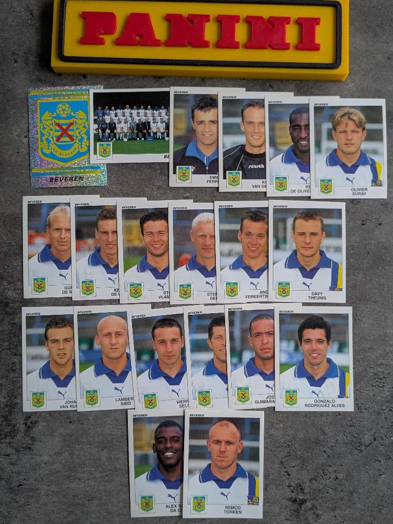PANINI STICKERS 20X FOOTBALL 2001 BEVEREN  VOETBAL, Verzenden, Nieuw