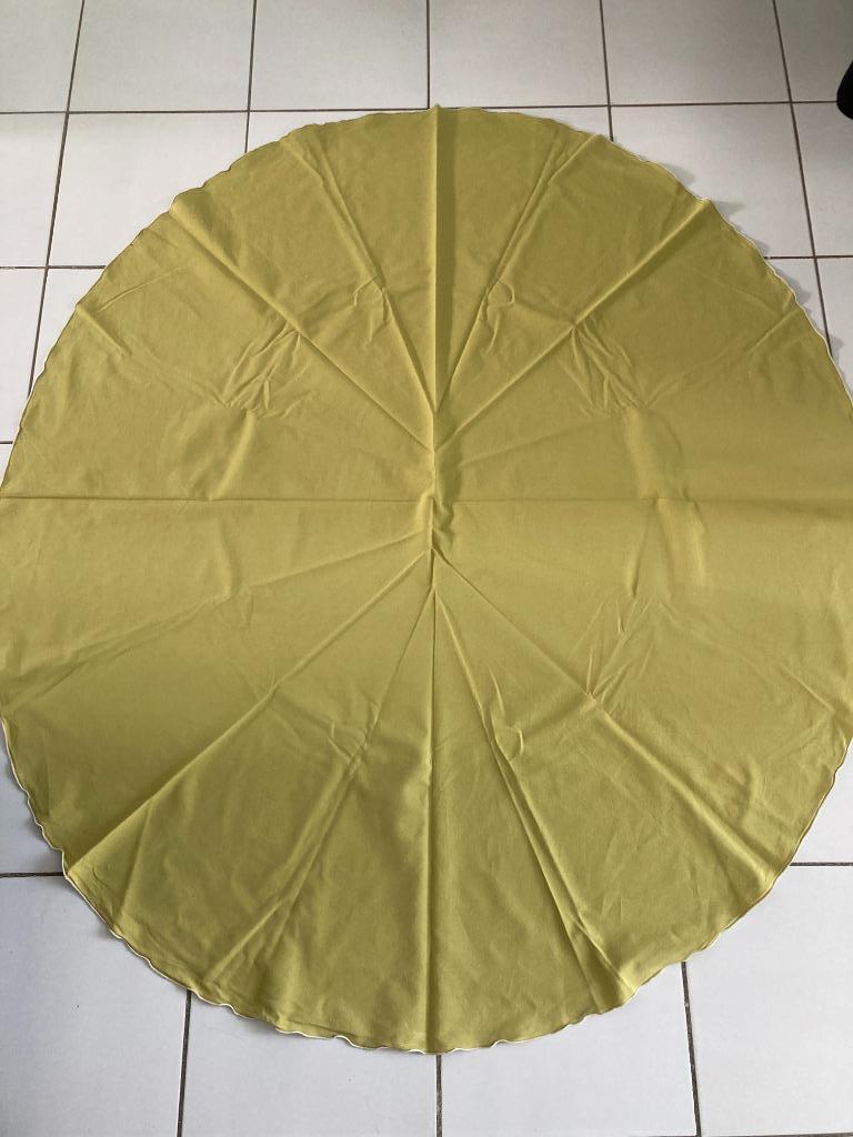Vintage ovaal tafelkleed olijfgroen, Ophalen of Verzenden, Gebruikt, Ovaal, Binnen
