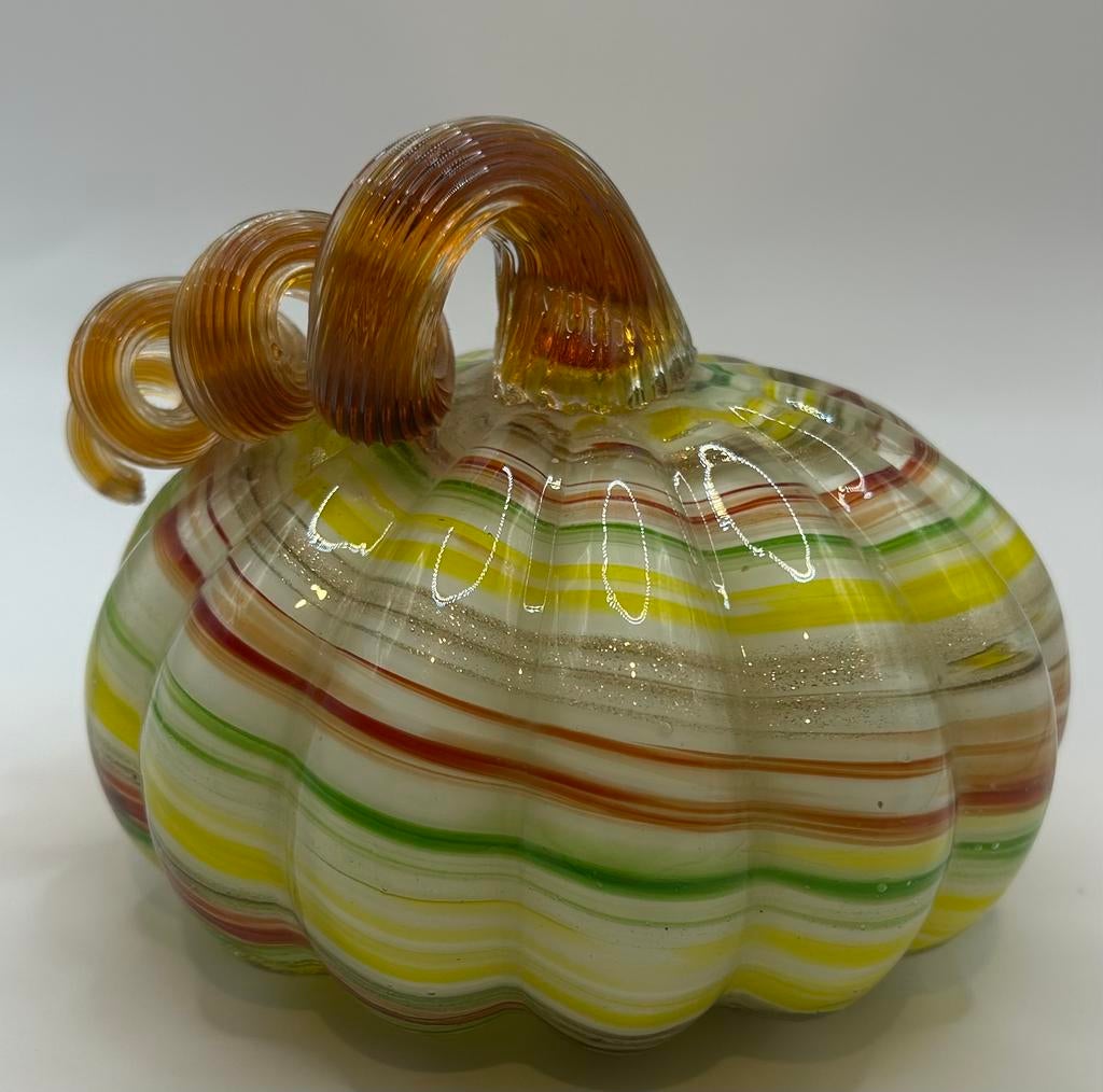 Murano stijl glazen pompoen mooie kleuren!, Antiek en Kunst, Ophalen of Verzenden