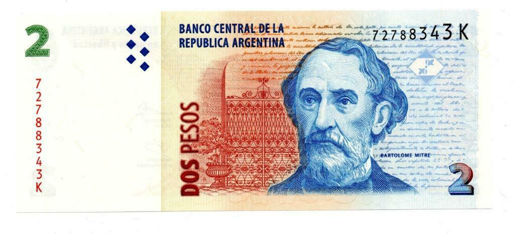 2 PESOS 2002     ARGENTINIE    UNC    P352     € 1,50, Enlèvement ou Envoi, Amérique centrale, Billets en vrac