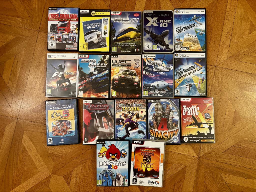 Selectie - 16 PC-Games Flight Simulator X, WRC 3, F1 2010..., Games en Spelcomputers, Games | Pc, Gebruikt, Overige genres, 1 speler