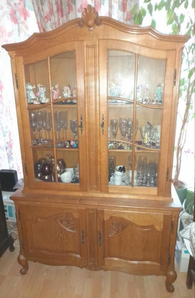 Vitrine, Maison & Meubles, 25 à 50 cm, Avec porte(s), Utilisé, Chêne