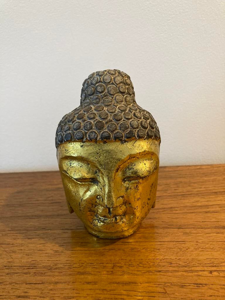 Magnifique sculpture tête de bouddha dorée, Antiquités & Art, Art | Art non-occidental, Enlèvement