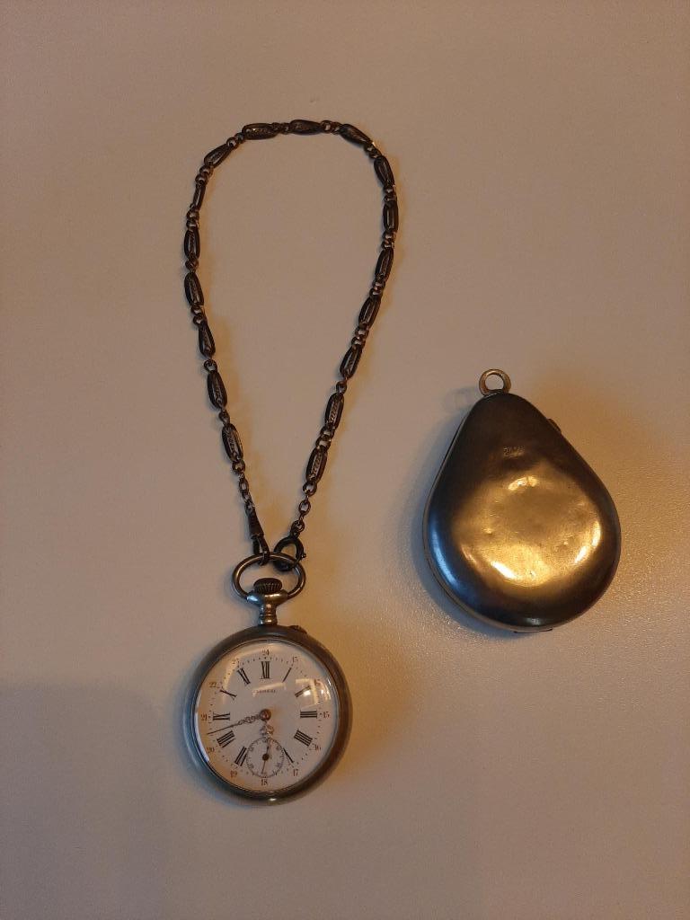 100 jarige zakhorloge, Zakhorloge, Gebruikt, Zilver, Ophalen