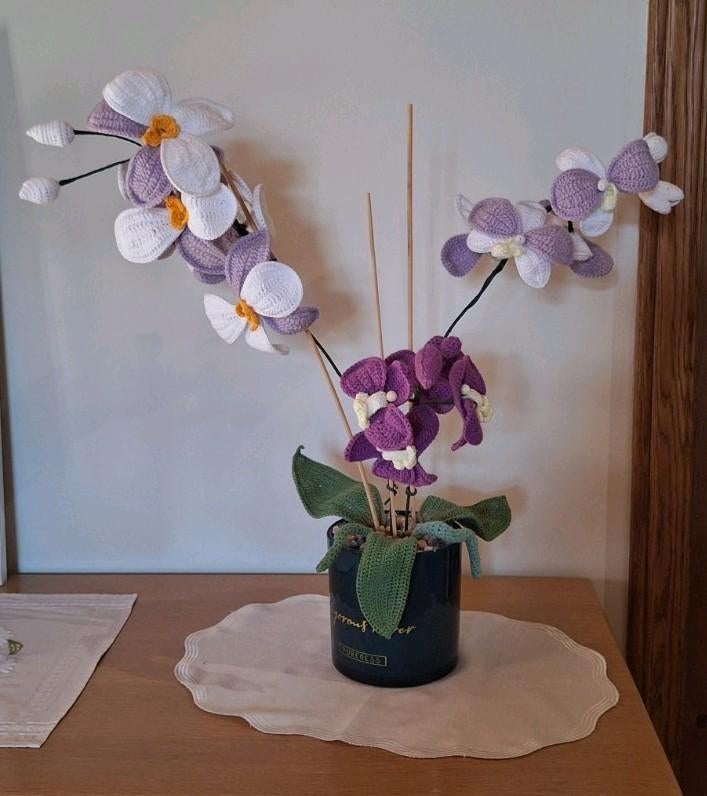 Mooi Grote Gehaakte orchidee, Ophalen of Verzenden, Zo goed als nieuw