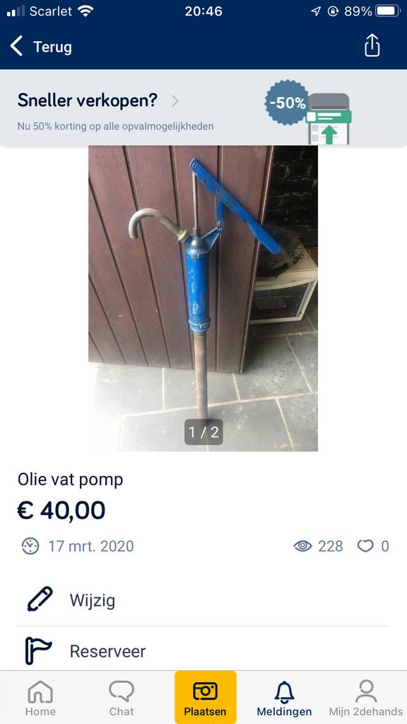 Pompe à huile manuellement, Enlèvement ou Envoi, Utilisé