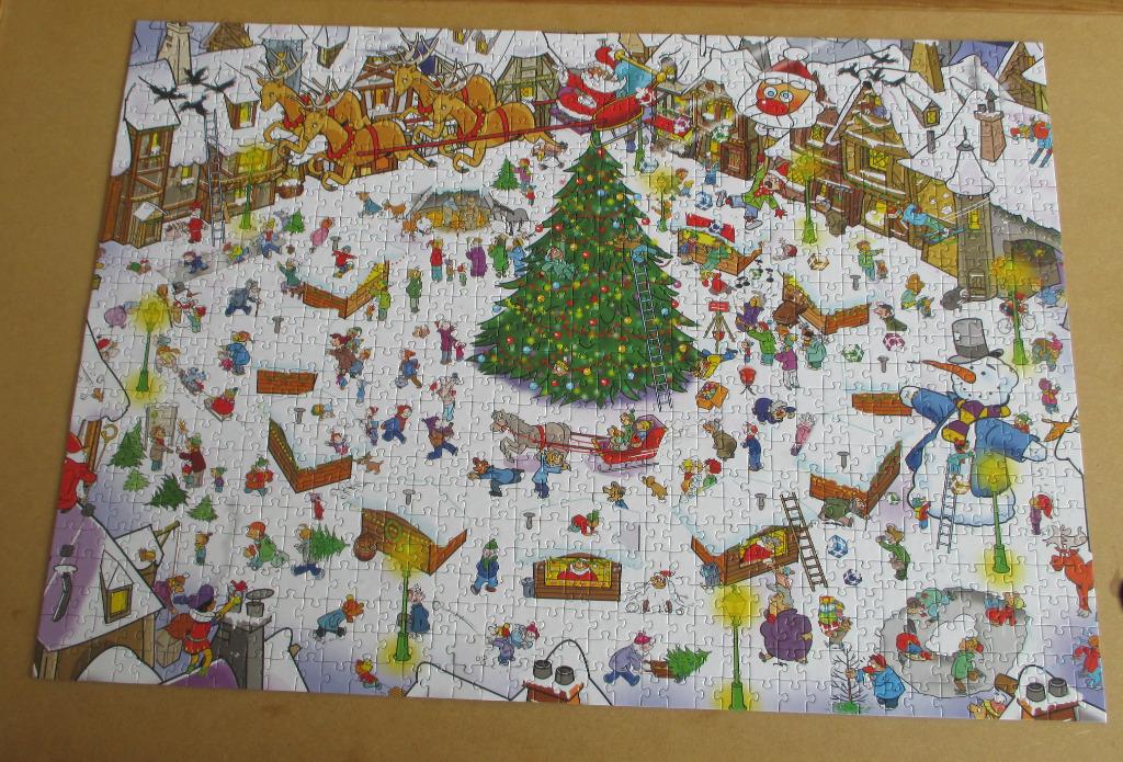 puzzel wacky world christmas 1000, Ophalen of Verzenden, 500 t/m 1500 stukjes, Zo goed als nieuw, Legpuzzel