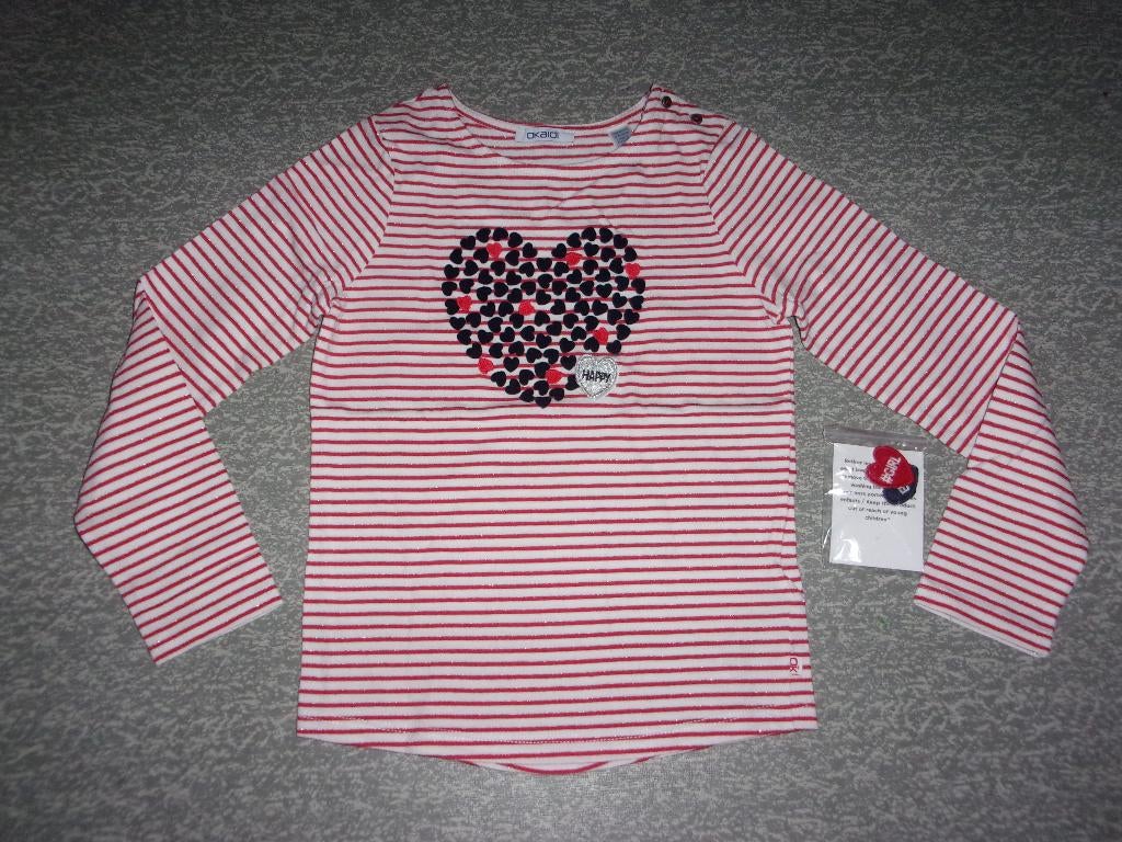 Meisjes t - shirt met lange mouwen. Maat 128, Enfants & Bébés, Vêtements enfant | Taille 128, Enlèvement ou Envoi, Comme neuf
