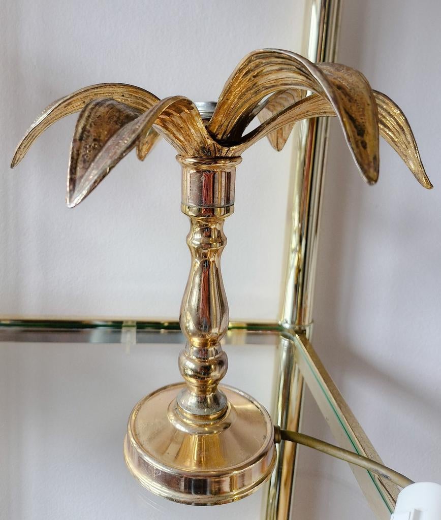 Hollywood regency Willy Daro
Messing palm lamp, Ophalen of Verzenden