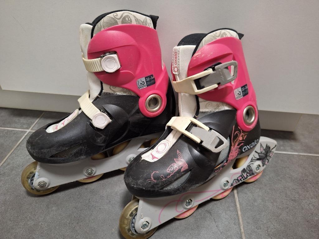rollers Decathlon Oxelo noir/rose, Kinderen, Inline skates 4 wielen, Ophalen, Overige merken