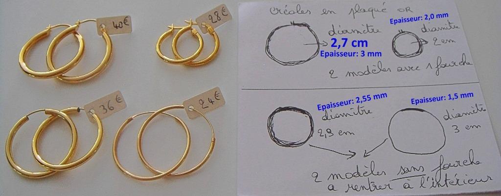 Grandes (2 à 3 cm) créoles plaqué or simples NEUVES, Bijoux, Sacs & Beauté, Enlèvement ou Envoi, Or, Autres matériaux, Neuf
