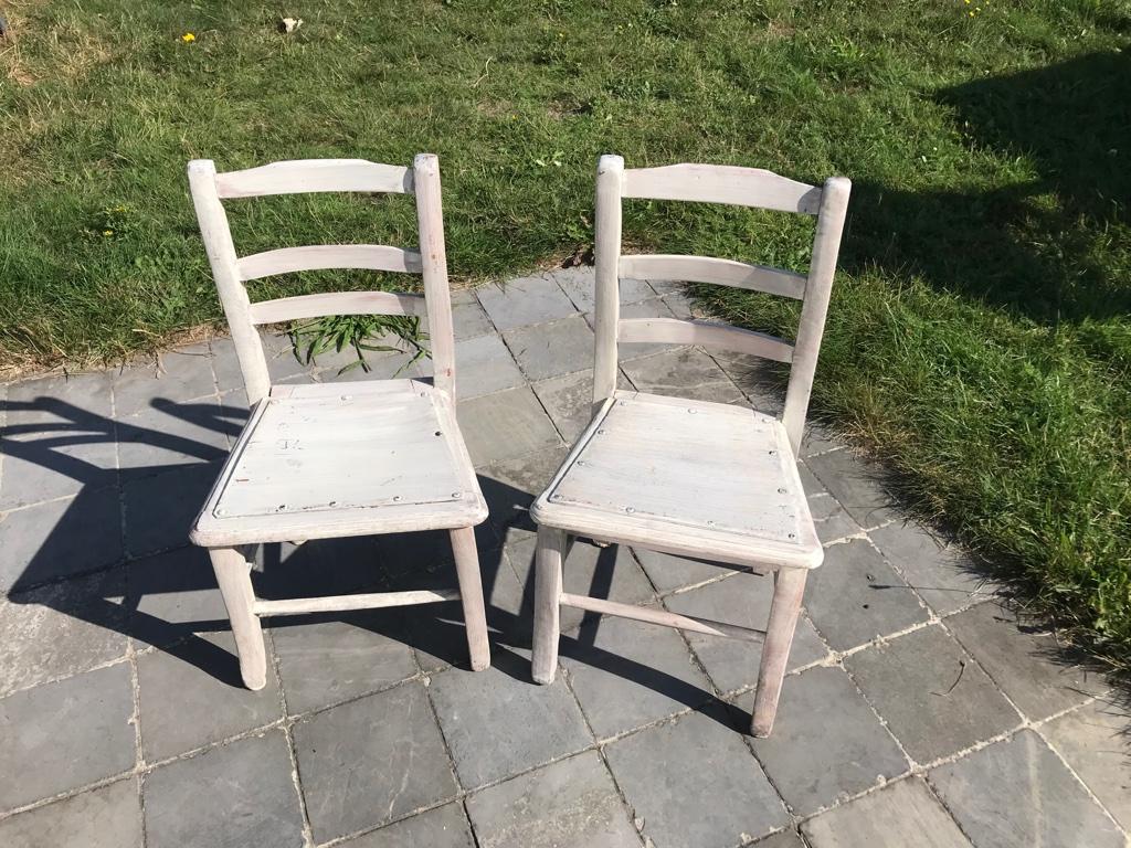 2 leuke oud houten kinderstoelen, Enlèvement