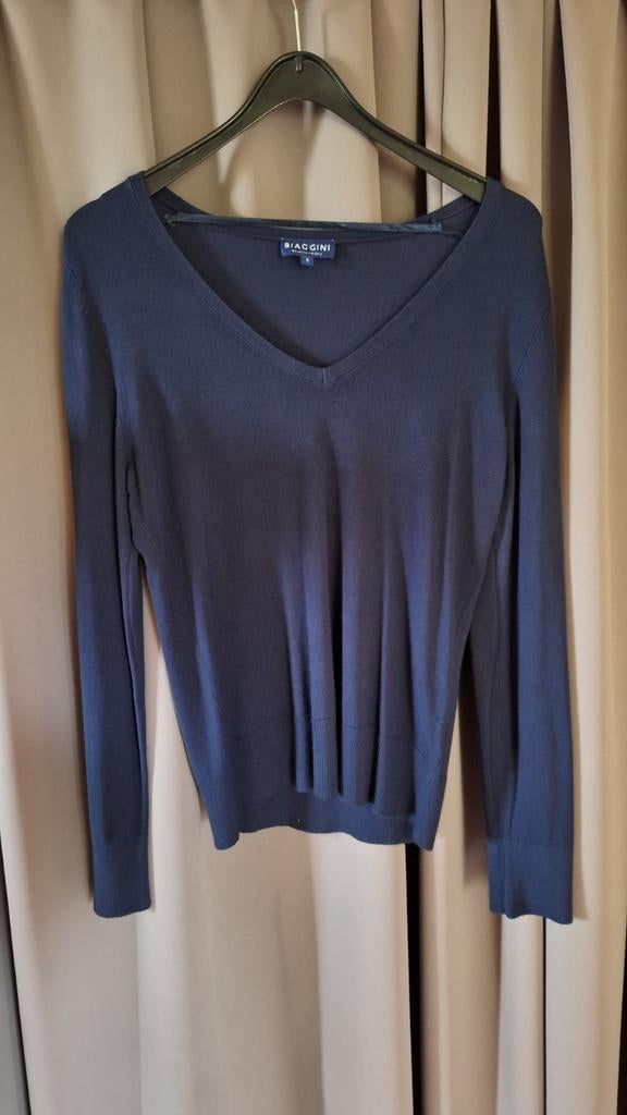 Topje lange mouw met V hals maat small blauw nieuw., Kleding | Dames, Blauw, Nieuw, Ophalen of Verzenden, Charles Vögele