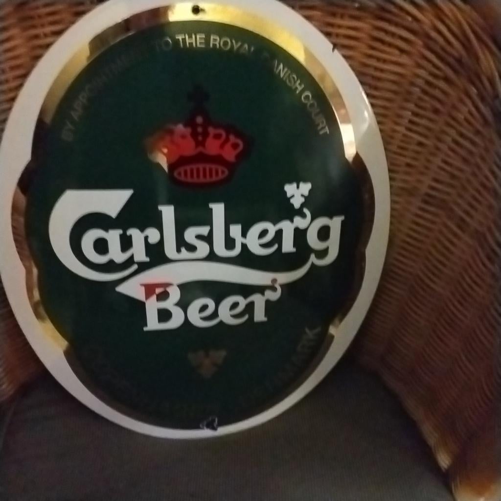 Emaille Carlsberg, Enlèvement ou Envoi, Comme neuf, Panneau, Plaque ou Plaquette publicitaire, Autres marques