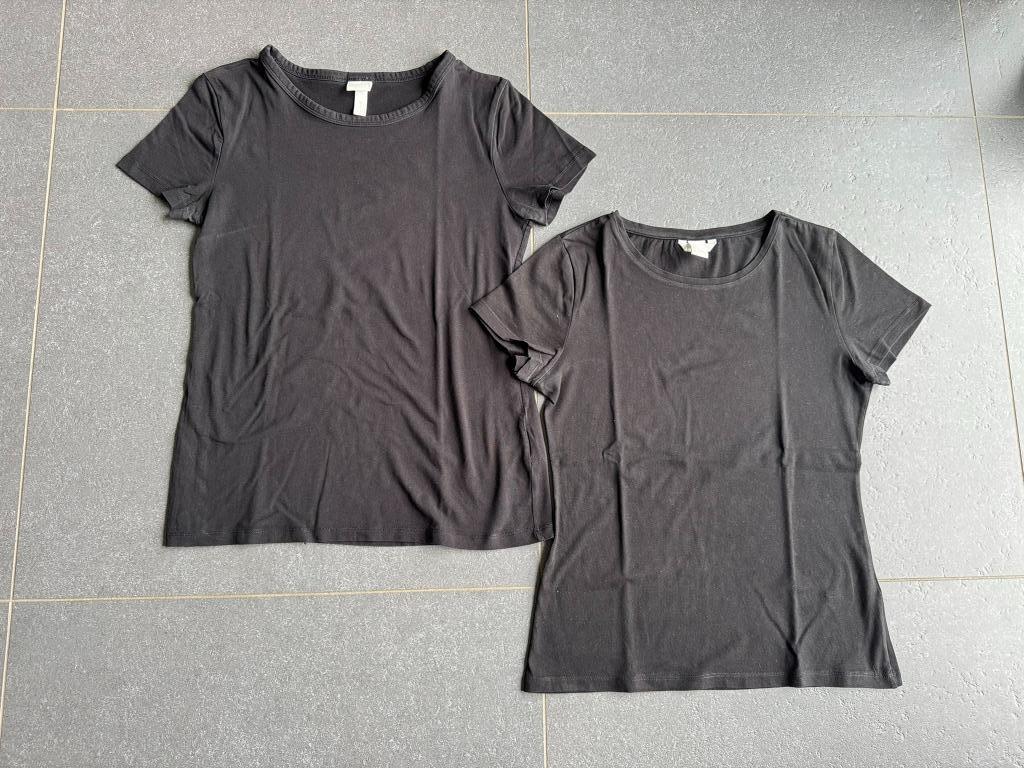 Set van 2 zwarte T-shirts H&M maat M, Maat 38/40 (M), H&M, Zwart, Ophalen of Verzenden
