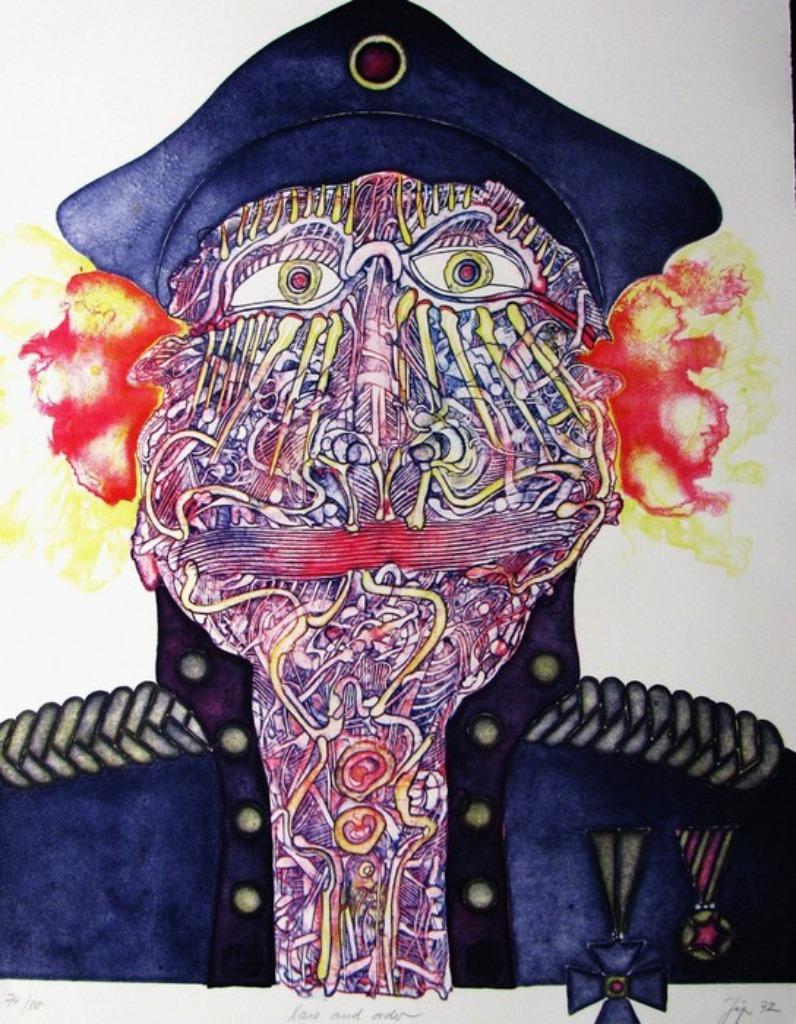 Bernhard Jäger, 'Law and order', litho, Ophalen of Verzenden