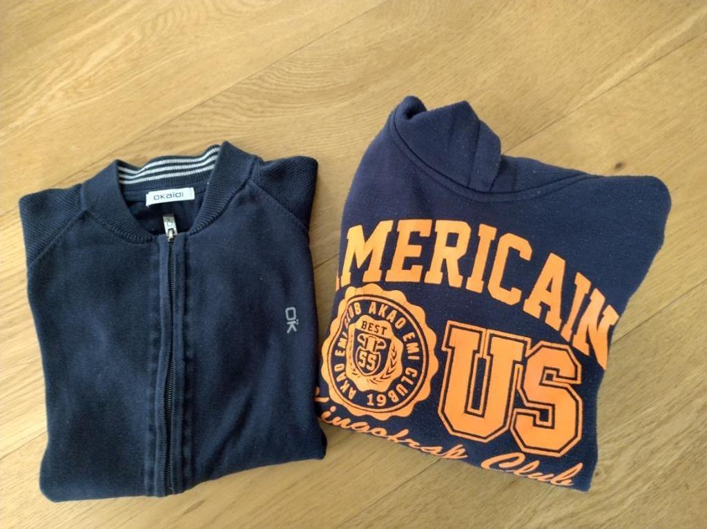 gilet zippé, Okaidi, et pull à capuche, taille 140, Garçon, Enlèvement ou Envoi, Comme neuf, Pull ou Veste