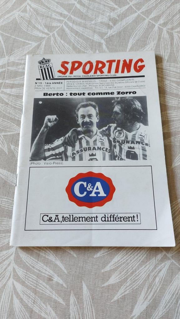 Sporting - Royal Charleroi Sporting Club, Enlèvement ou Envoi