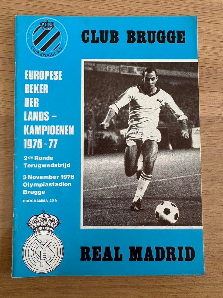 3-11-1976 europese beker club brugge- real madrid, Ophalen, Gebruikt, Boek of Tijdschrift