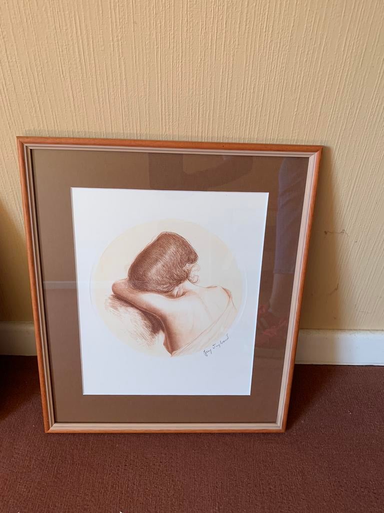 2 mooie gravures van Jean Vyboud - naakte vrouwen, Zo goed als nieuw
