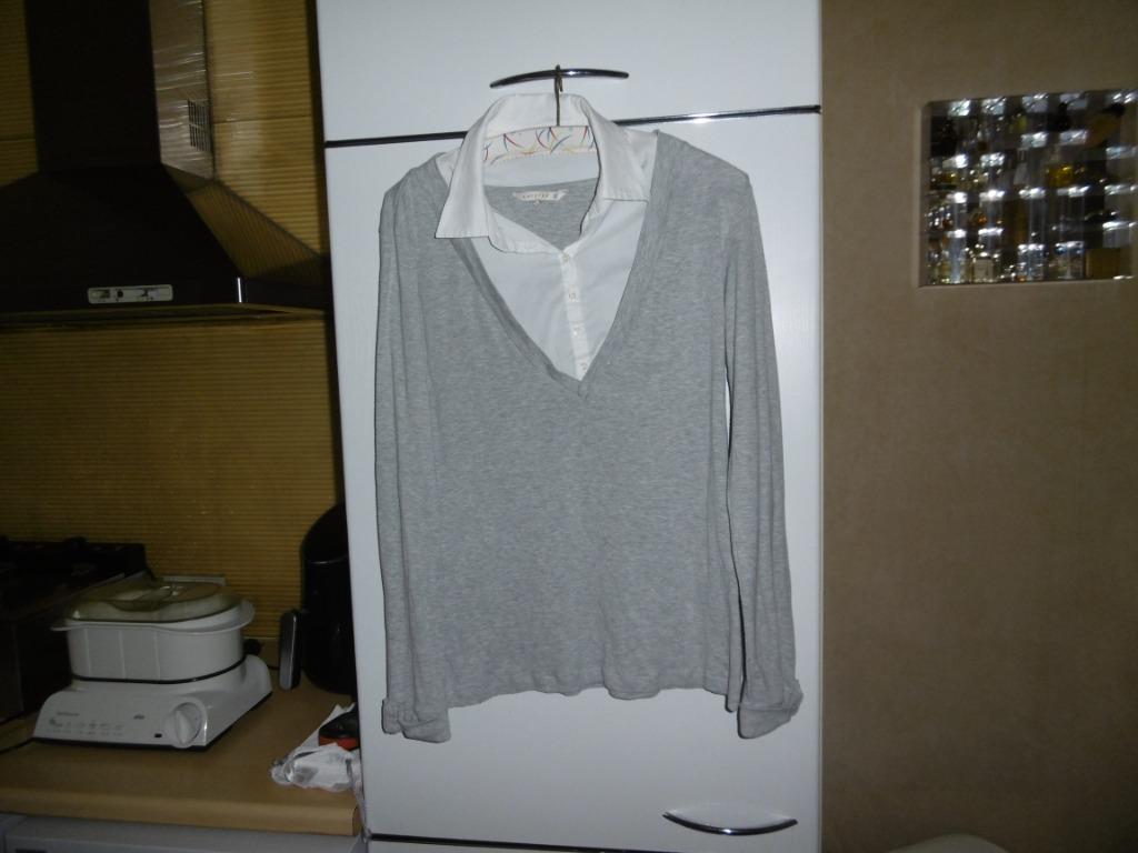 vêtements chemisier-pull pour femme, taille L, blanc/gris, m, Taille 42/44 (L), Gris, Enlèvement ou Envoi, Porté
