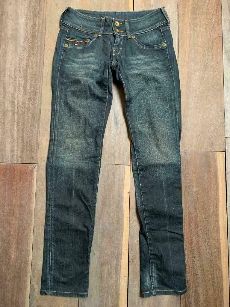 Tommy Hilfiger Denim Jeans vervaagd blauw W27 L32 strech, W27 (confectie 34) of kleiner, Gedragen, Tommy Hilfiger, Verzenden