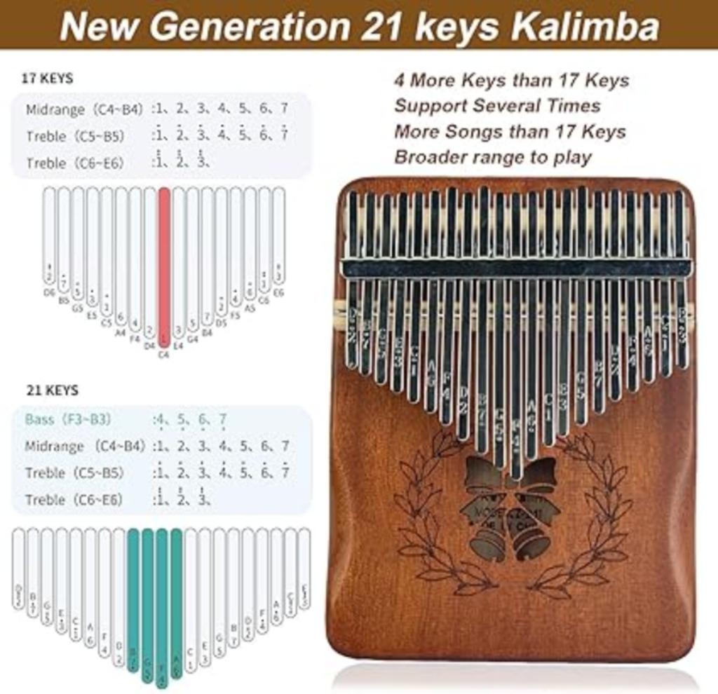 houten kalimba duimpiano SNELLE GRATIS LEVERING, Overige kleuren, -, Verzenden, -