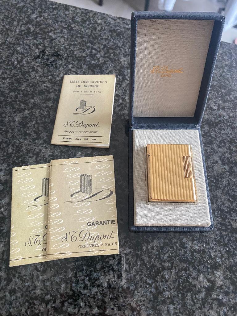 S.T. Dupont Ligne 2 ca. 1960 luxe aansteker met ping, Ophalen of Verzenden, Gebruikt, Aansteker