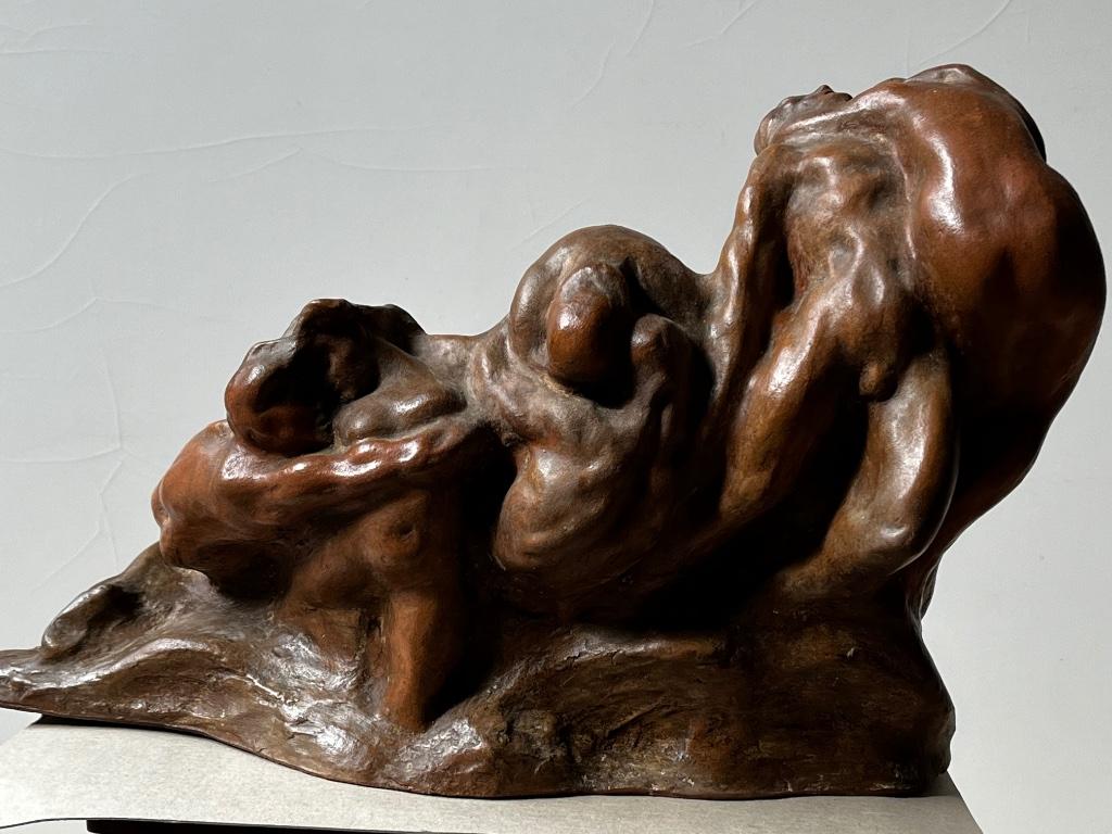Eugène CANNEEL °1882-1966 terracotta beeldgroep, E. A. II/IV, Antiek en Kunst, Kunst | Beelden en Houtsnijwerken, Ophalen