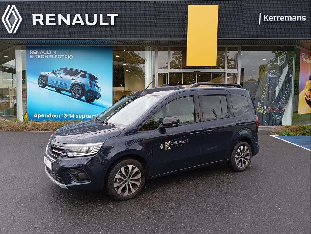 Renault Kangoo 1.3 TCe 130 Techno *AUTOMAAT* (bj 2024), Auto's, 4 cilinders, Blauw, Leder en Stof, 1333 cc