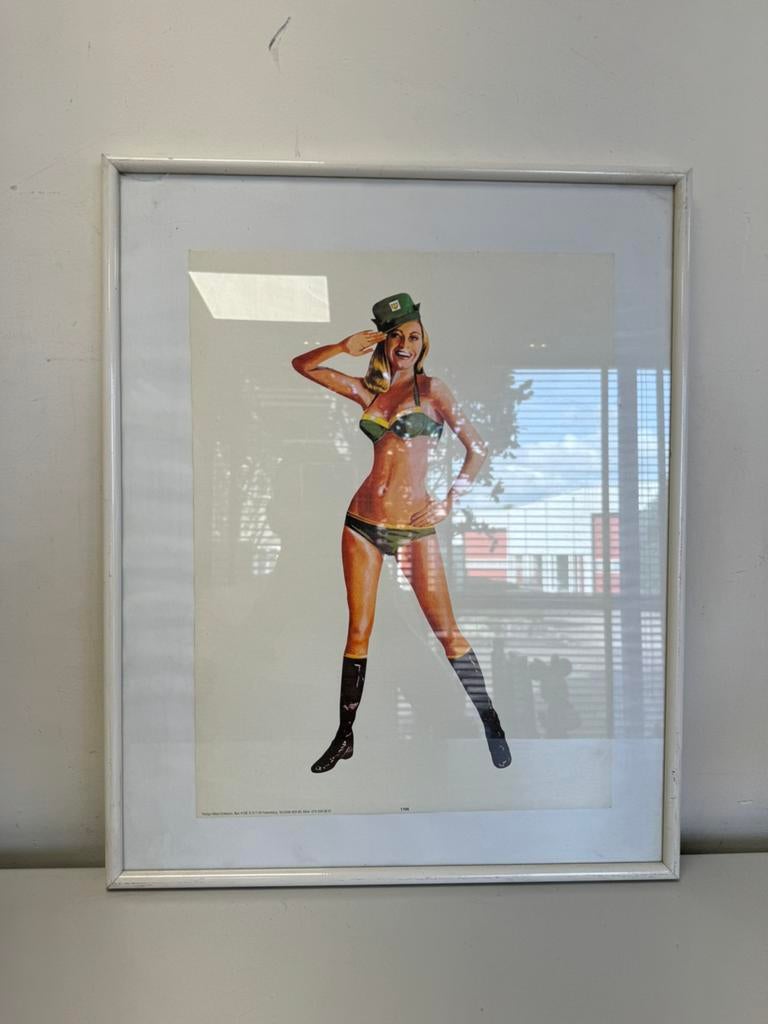 BP antieke reclame poster, Verzamelen, Met lijst, A4 of kleiner, Ophalen of Verzenden, Reclame