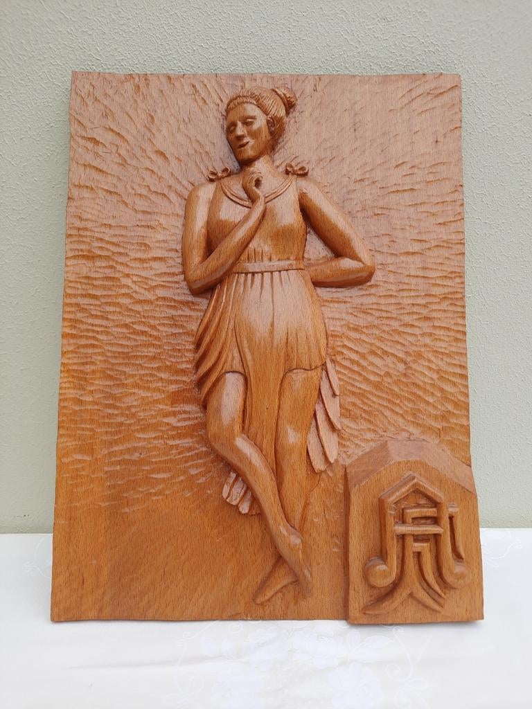 Wandpaneel handgesneden, Antiek en Kunst, Ophalen
