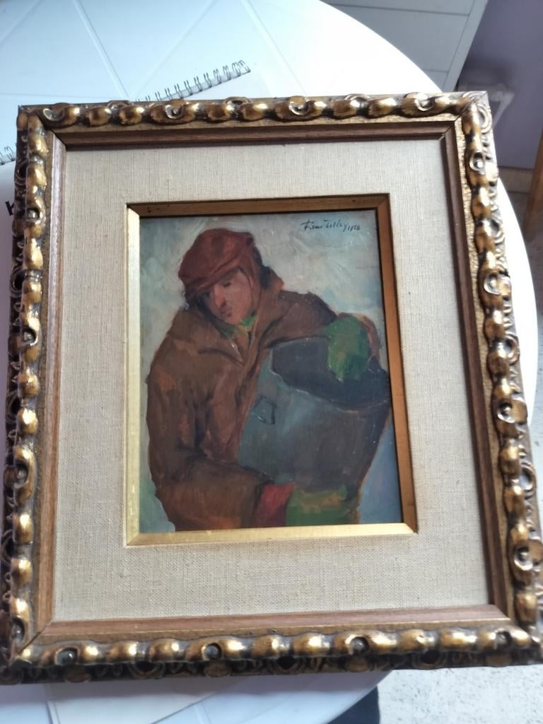 René Tilley 1956 " De vuilbakman ", Antiek en Kunst, Kunst | Schilderijen | Klassiek, Ophalen of Verzenden