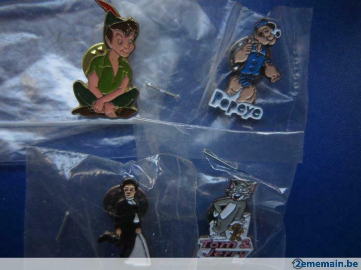 Tom &Jerry, Indiana Jones, Popeye,Peter Pan,Charlie Chaplin, Collections, Broches, Pins & Badges, Enlèvement, Neuf, Figurine, Insigne ou Pin's