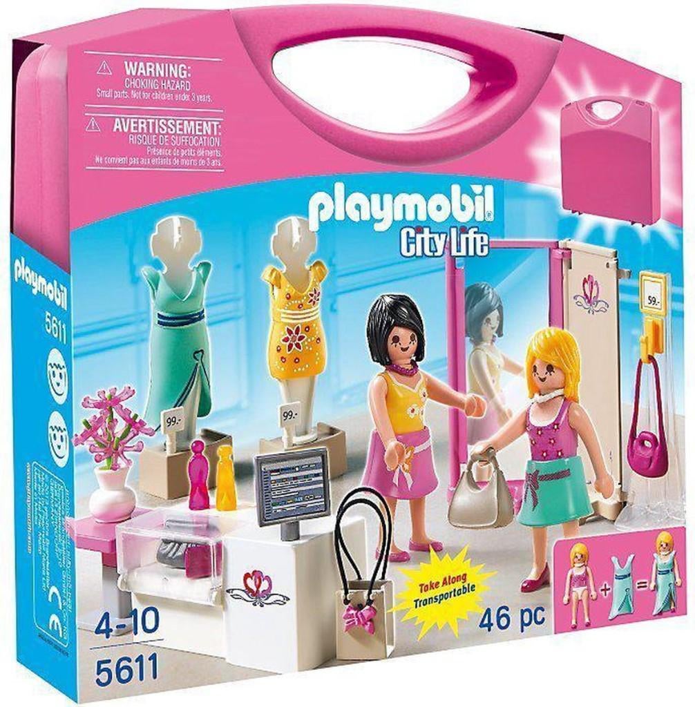 Playmobil modewinkel in meeneemkoffer 5611, Kinderen en Baby's, Ophalen of Verzenden, Zo goed als nieuw, Complete set