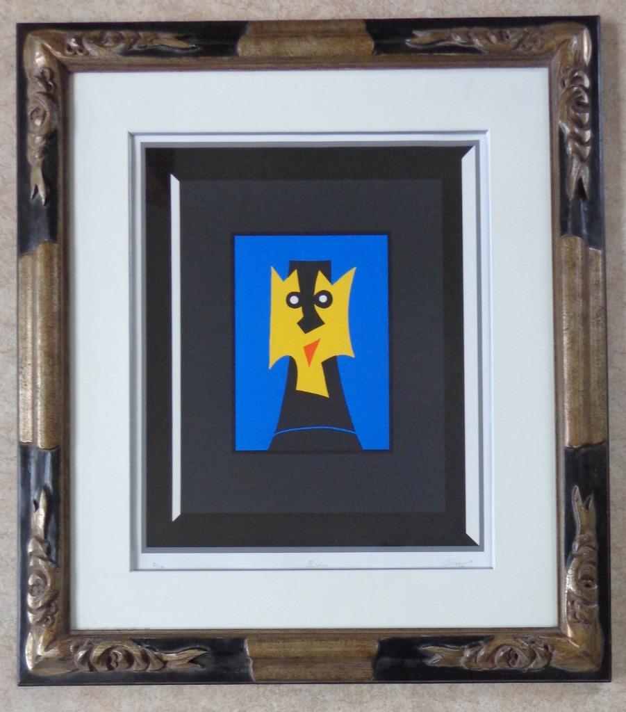 MICHEL HUSS / DARIUS / KLEURZEEFDRUK / 85x75cm / KADER / SIG, Ophalen