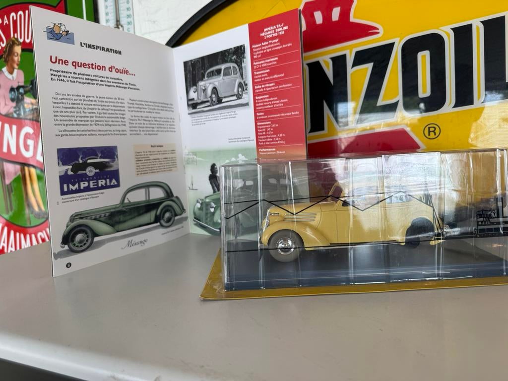 Kuifje auto 1 : 24 Imperia Mesange, Verzamelen, Ophalen of Verzenden, Kuifje, Zo goed als nieuw, Beeldje of Figuurtje