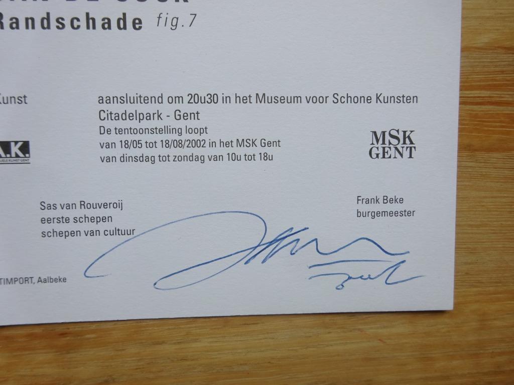 Jan De Cock - invitatie 2002 - signed, Enlèvement ou Envoi, Neuf, Peinture et dessin