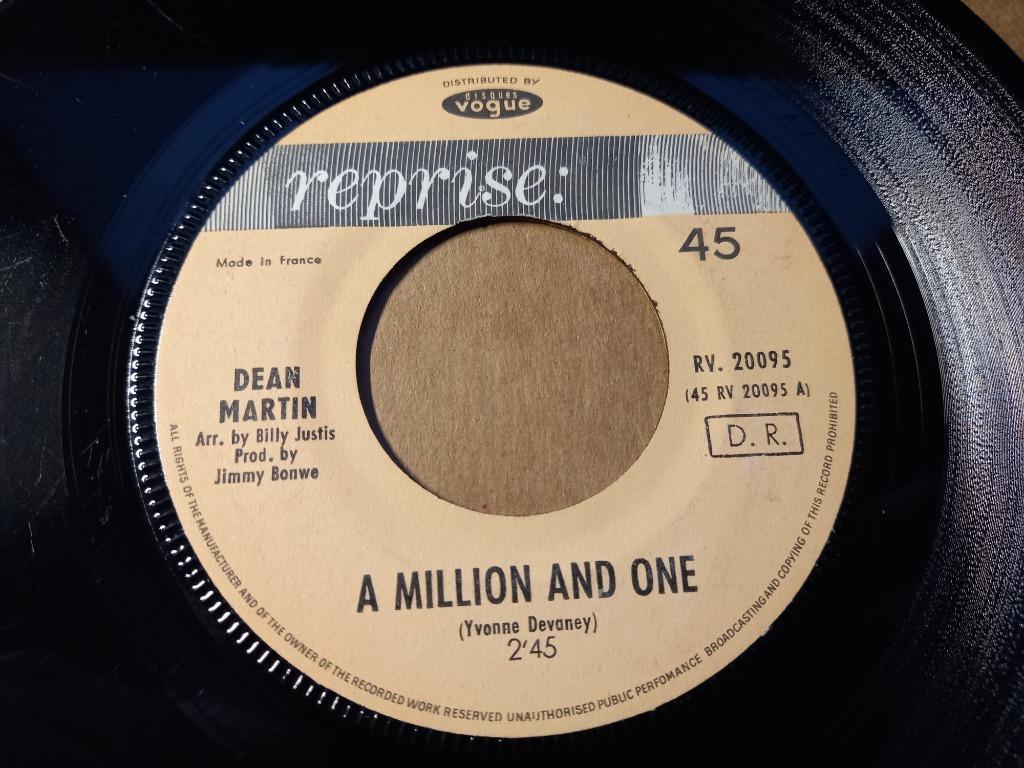Dean Martin ‎– A Million And One / Shades '7, Enlèvement ou Envoi, Single, Utilisé, Pop