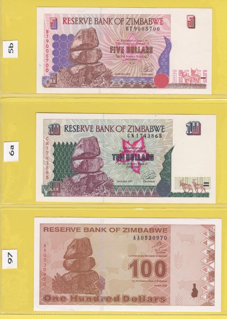 ZIMBABWE - LOT BILJETTEN (3 stuks), Postzegels en Munten, Ophalen of Verzenden, Zimbabwe, Setje