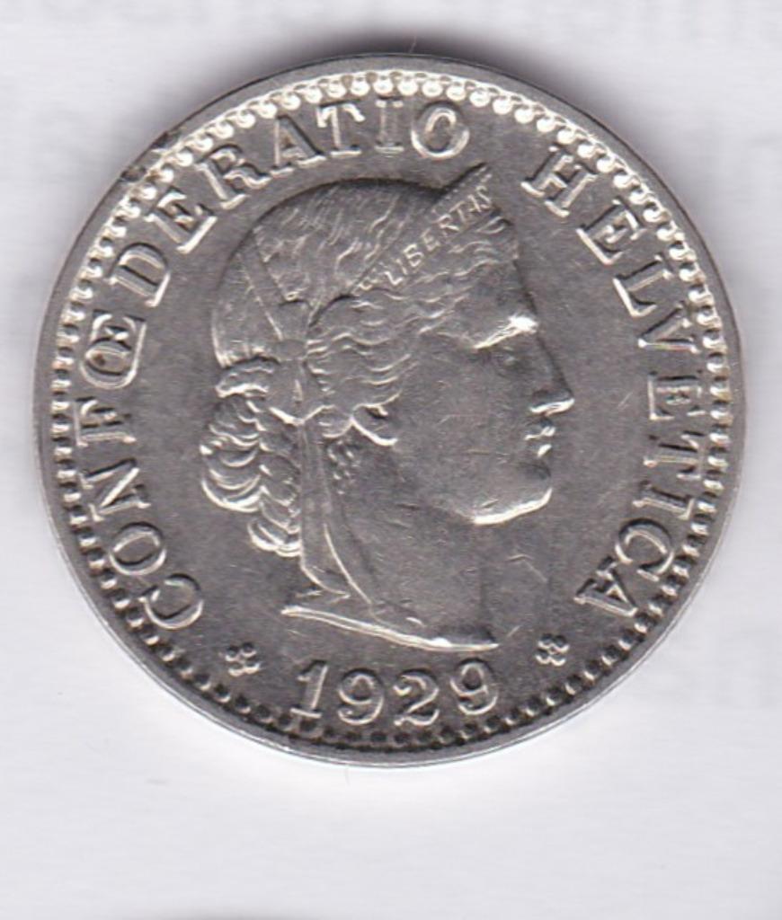 Monnaie Suisse : 20 rappen 1929 B, Enlèvement ou Envoi, Autres pays, Monnaie en vrac