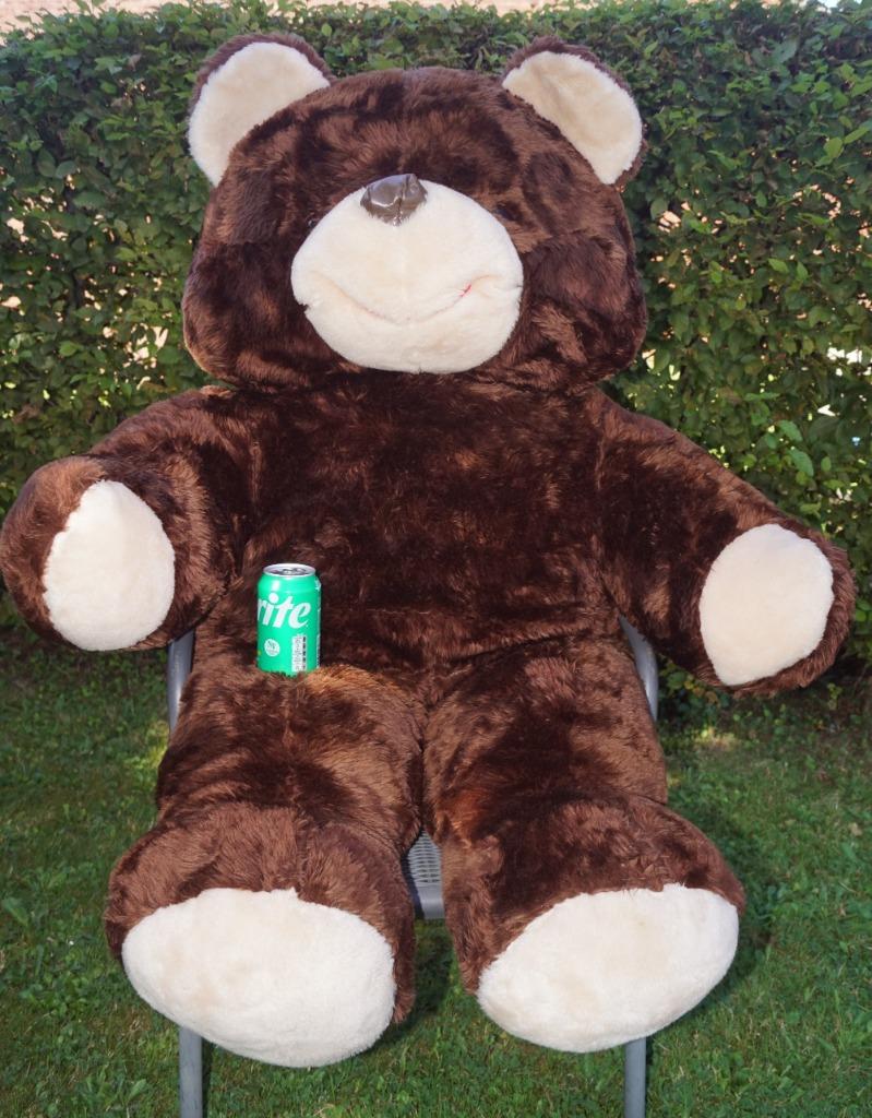 DONKERBRUINE REUZENBEER 127cm, Ophalen of Verzenden, Zo goed als nieuw, Beige, Beer