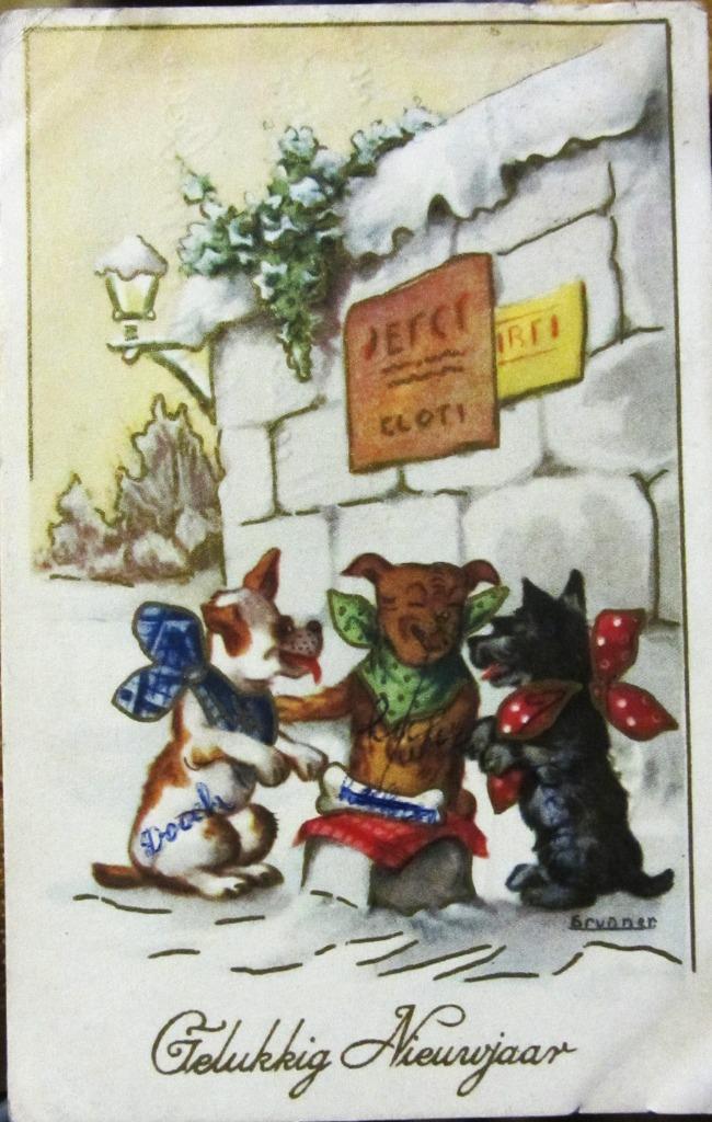 FANTASIEKAART DIEREN  1952, Verzamelen, Ophalen of Verzenden, 1940 tot 1960, Gelopen, Overige thema's